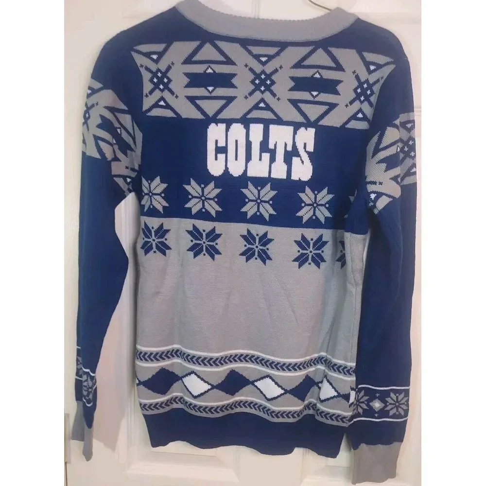 NFL Licensed Men's Indianapolis Colts Navy Blue/Gray ‎ Sweater V Neck S